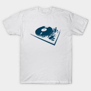 Vintage Turntable and Vinyl Record Illustration T-Shirt